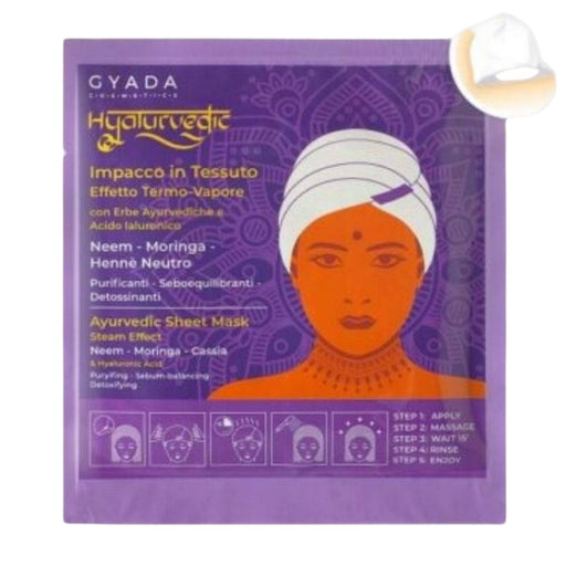 Gyada Cabello Hyalurvedic Impacco Ayurvedico In Tessuto Purificante Neem, Moringa, Hennè Neutro 60ml - Curly Stop