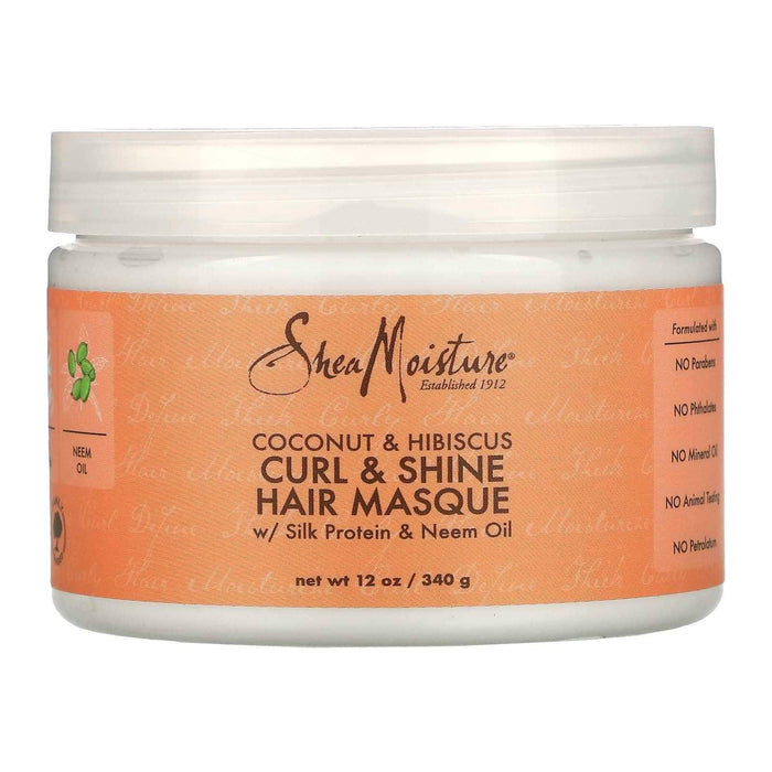 Shea Moisture Coconut & Hibiscus Curl & Shine Hair Mascarilla 340g - Curly Stop