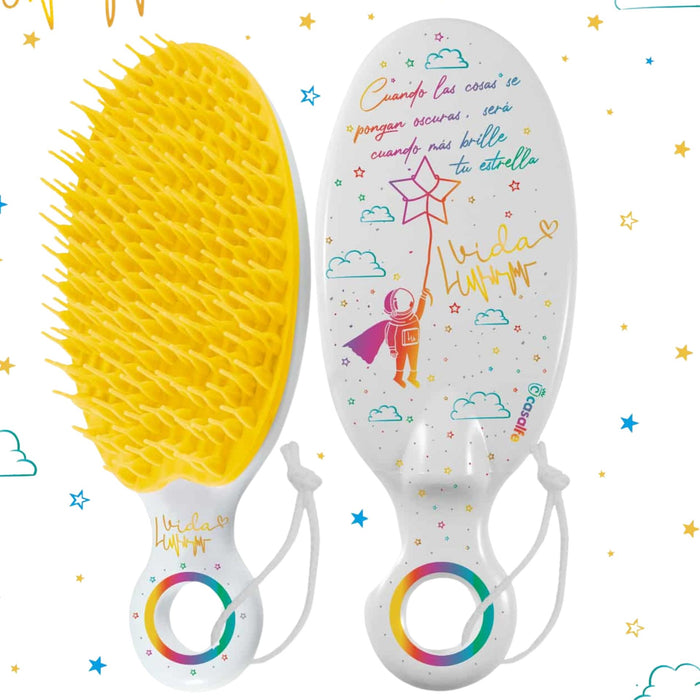 Casalfe Superlu Yellow Detangle Brush Without Pulling Curly Hair