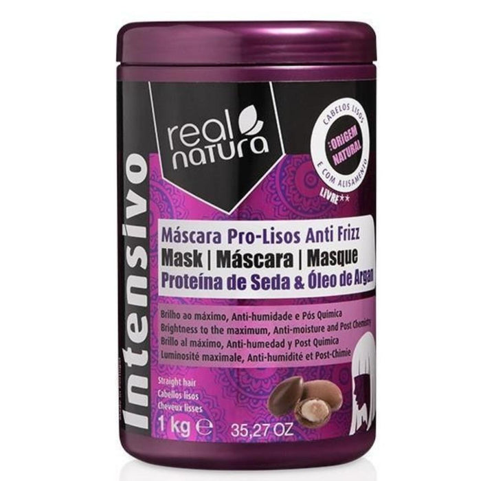 Real Natura Máscara Pro-Lisos Anti Frizz 500ml