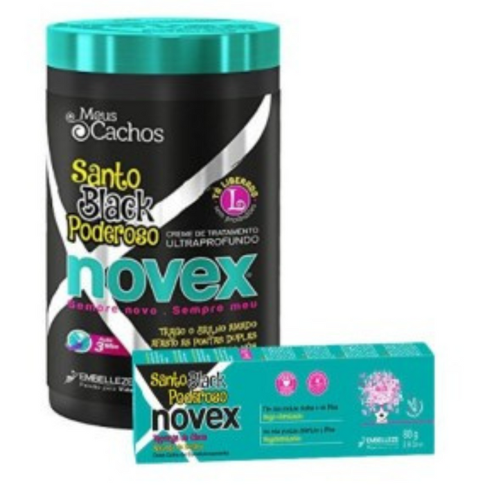 Novex Santo Black Poderoso Pack Hair Mask 400g + Refill 80g