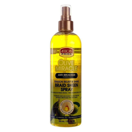 African Pride Olive Miracle Braid Sheen Spray 355ml - Curly Stop