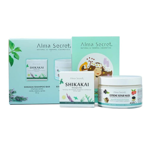 Alma Secret Pack Regalo: Champú Shikakai Bar + Mascarilla Extreme - Curly Stop