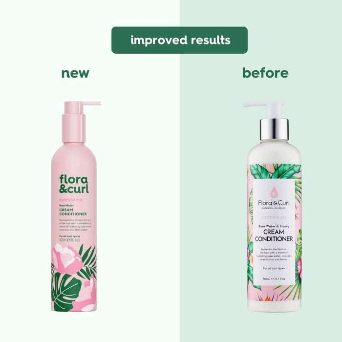 Flora & Curl Hydrate Me Rose Water Cream Acondicionador 300ml - Curly Stop